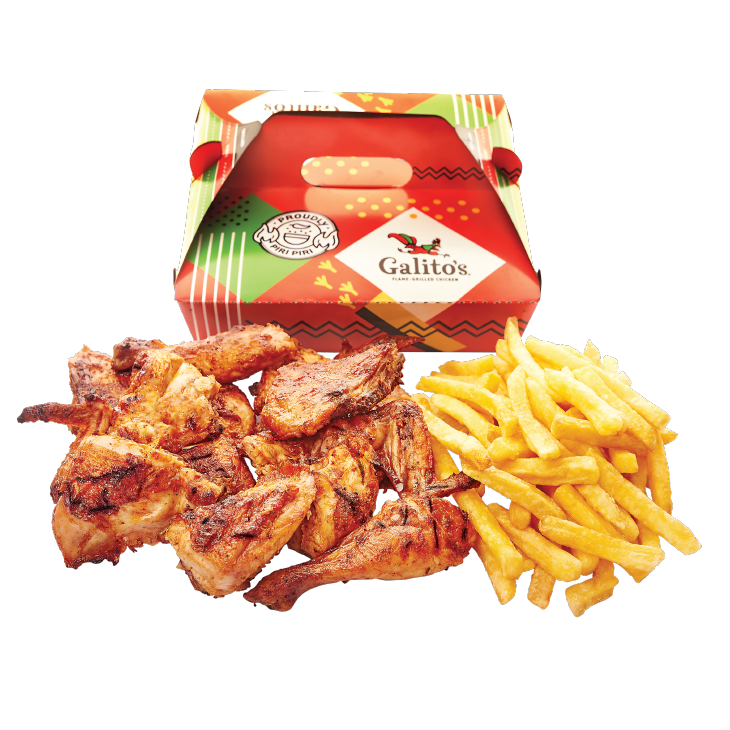 3 grilled pieces, regular chips